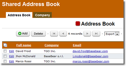 Shared Address Book