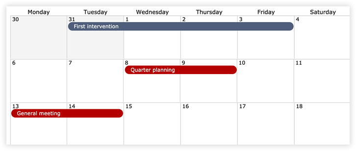 Set calendar